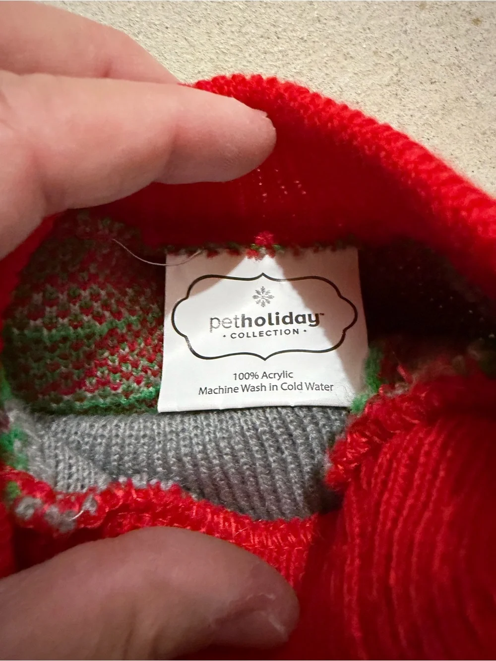 Gray and Green Elf-Pattern dog Holiday Sweater